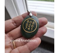 Zibu coin on Green jade stone Lucky number Zibu coin