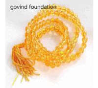 Yellow Sapphire mala 8mm Pukhraj mala 108 beads