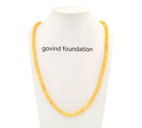 Yellow Sapphire Faceted beads Necklace 5mm diamond cut Yellow Sapphire necklace