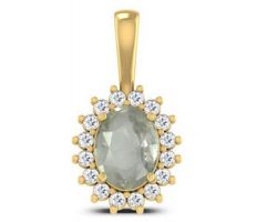 White sapphire pendant with diamond  white sapphire pendant in gold