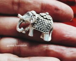 Silver elephant trunk down 85gm solid silver elephant soond neeche chandi ka thoss hathi