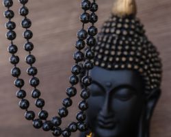 Black Hakik mala 6mm Natural Black agate mala