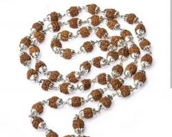 Rudraksh silver Neck mala Rudraksh kanthi mala with silver caping