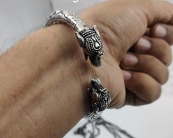 Sterling Silver kada with elephant mouth