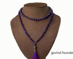 Amethyst mala diamond cut 3mm Natural Amethyst Rosery