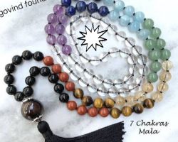 7 Chakra Stone mala 8mm Natural 7 gemstones mala