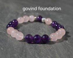 Rose quartz Amethyst Bracelet 8mm