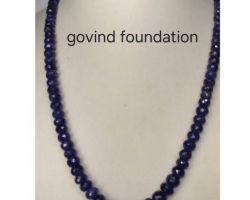 Blue Sapphire Necklace Faceted beads Diamond cut Blue Sapphire Rosery