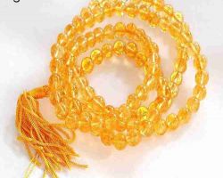 Yellow Sapphire mala 8mm Pukhraj mala 108 beads