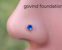 Blue Sapphire Nose Stud Nose pin Blue Sapphire Silver Nose pin