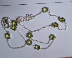 Peridot silver necklace Peridot necklace in sterling silver