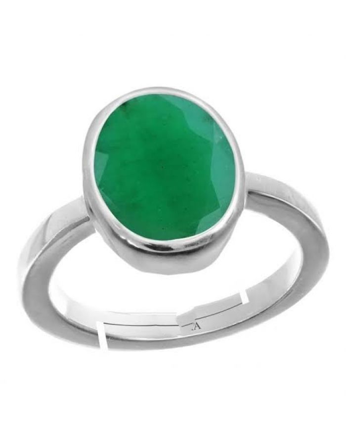 Panna with silver ring emerald silver ring