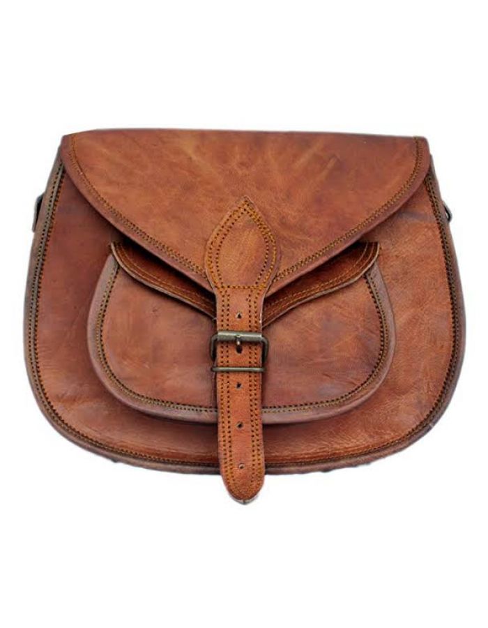 camel leather satchel