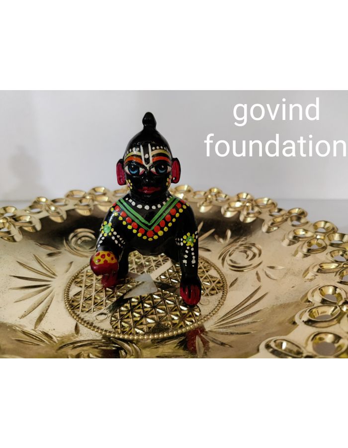 Laddu Gopal Ashtdhatu Black Painted Laddu Gopal Idol 5 Number