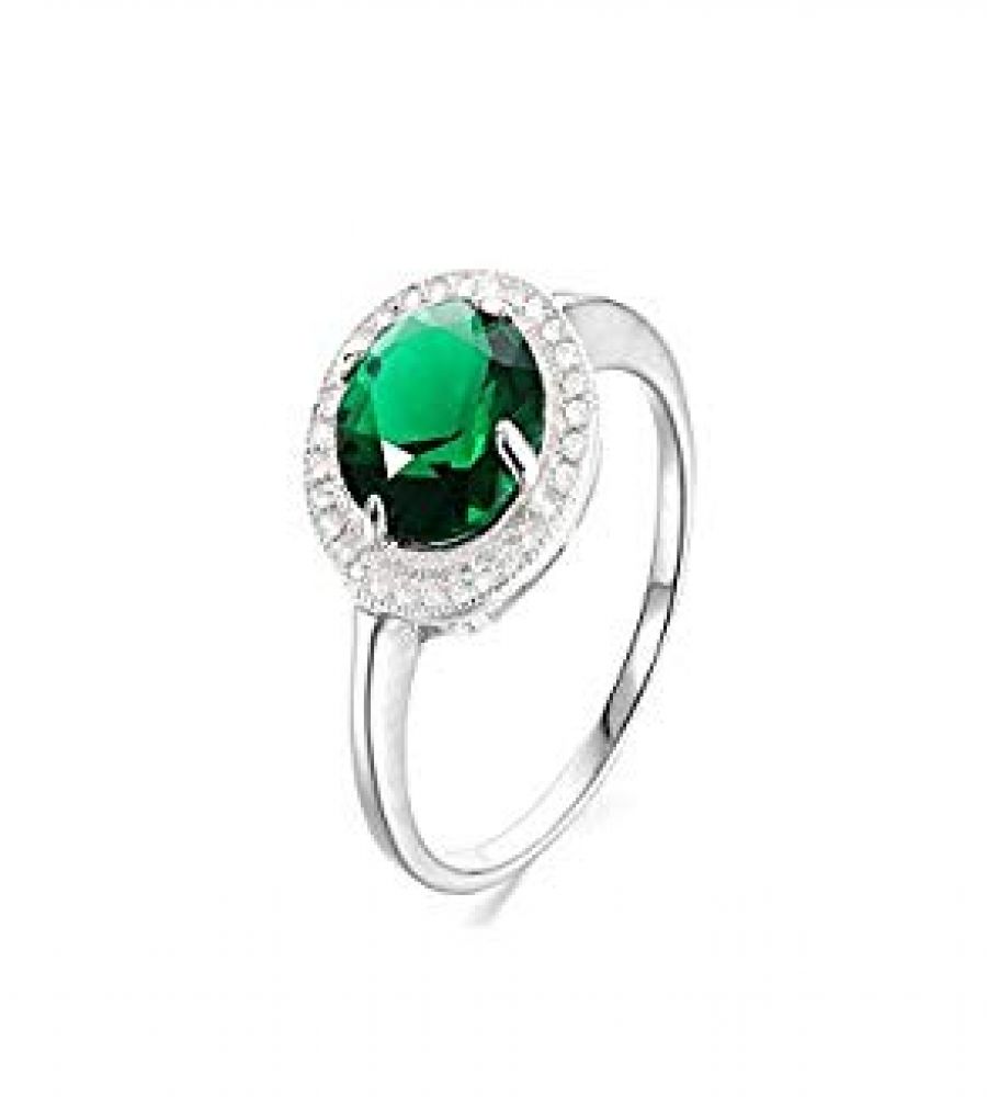 Natural Emerald (Panna) May month- stone-Sterling Silver-Adjustable Ri –  Shaligrams