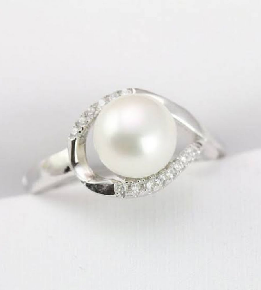Anand Ring - Sterling Silver - White Pearl | Tribal Fashion– Ekeko Crafts