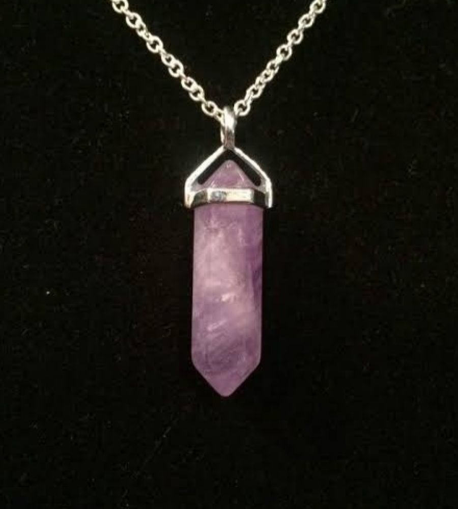 Amethyst pencil outlet pendant