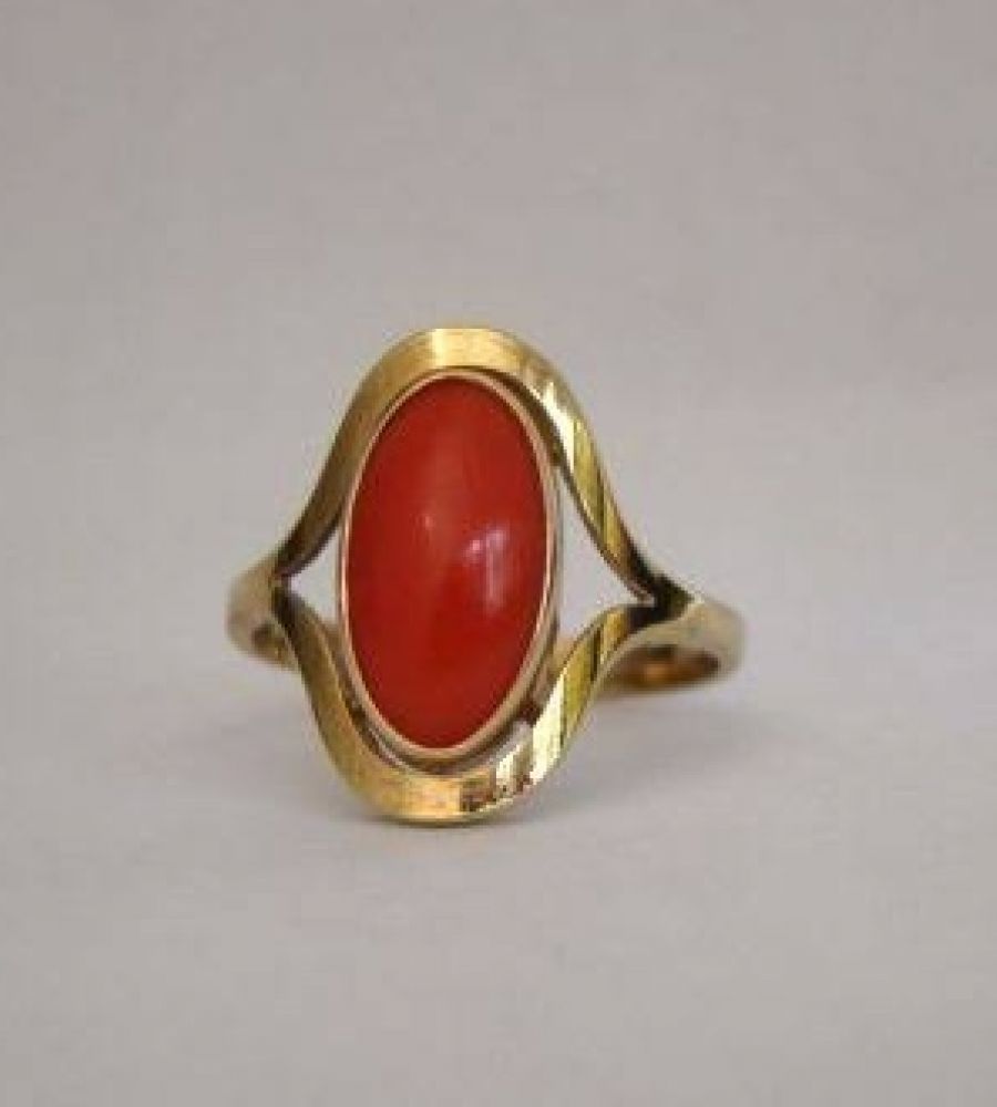 Natural Coral Ring 925 Sterling Silver Marjan Ring Moonga Stone Ring For  Men | eBay