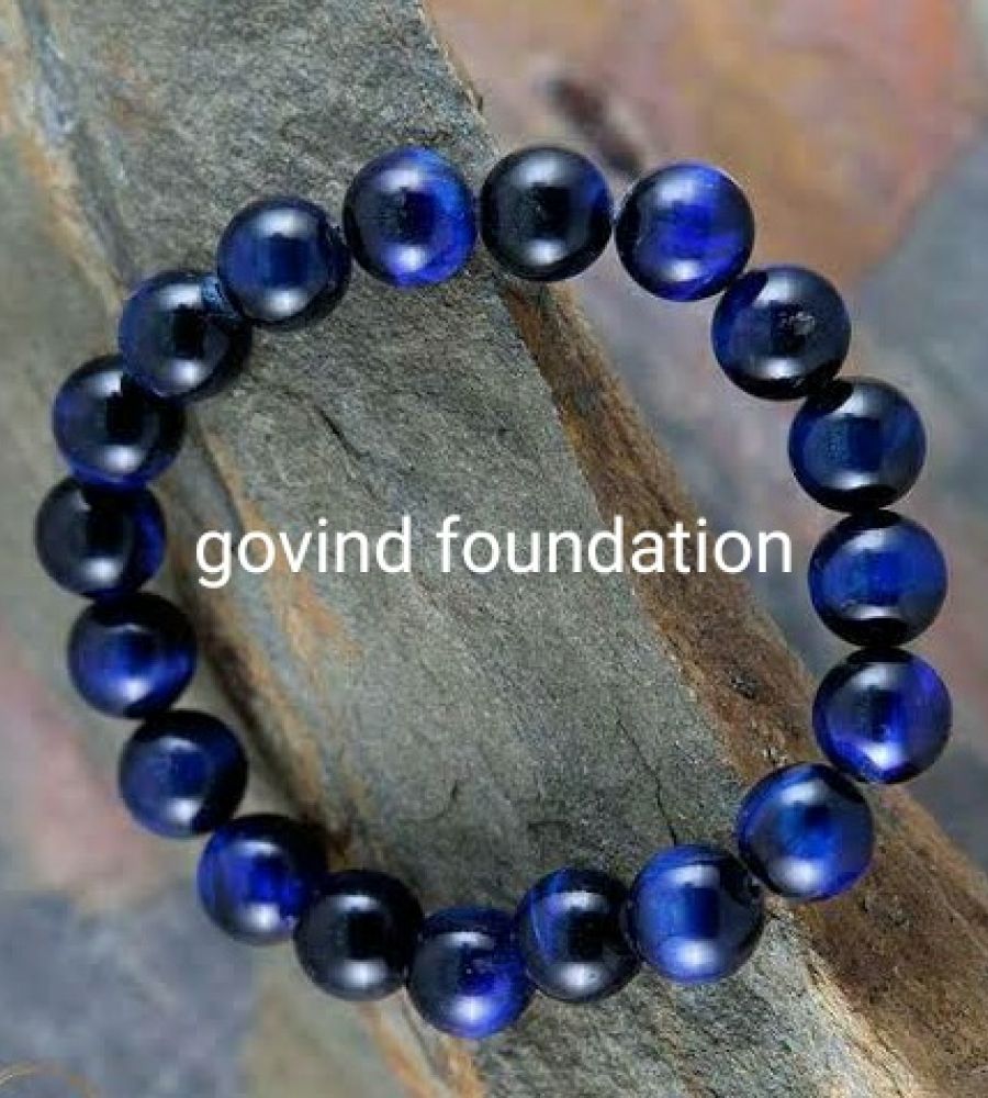 Blue Tiger Eye Bracelet Fancy Cut Gemstone Natural Beads  Plus Value