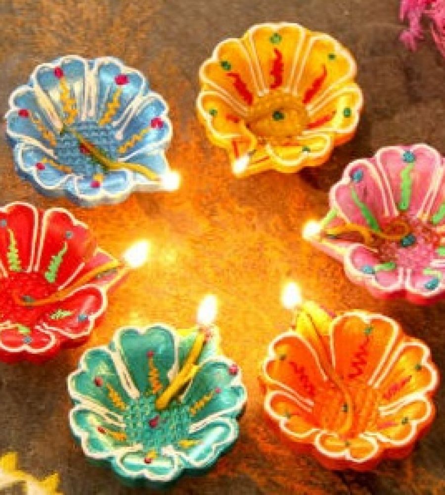 Diwali diya rangoli diya clay diya designer diya set of 6