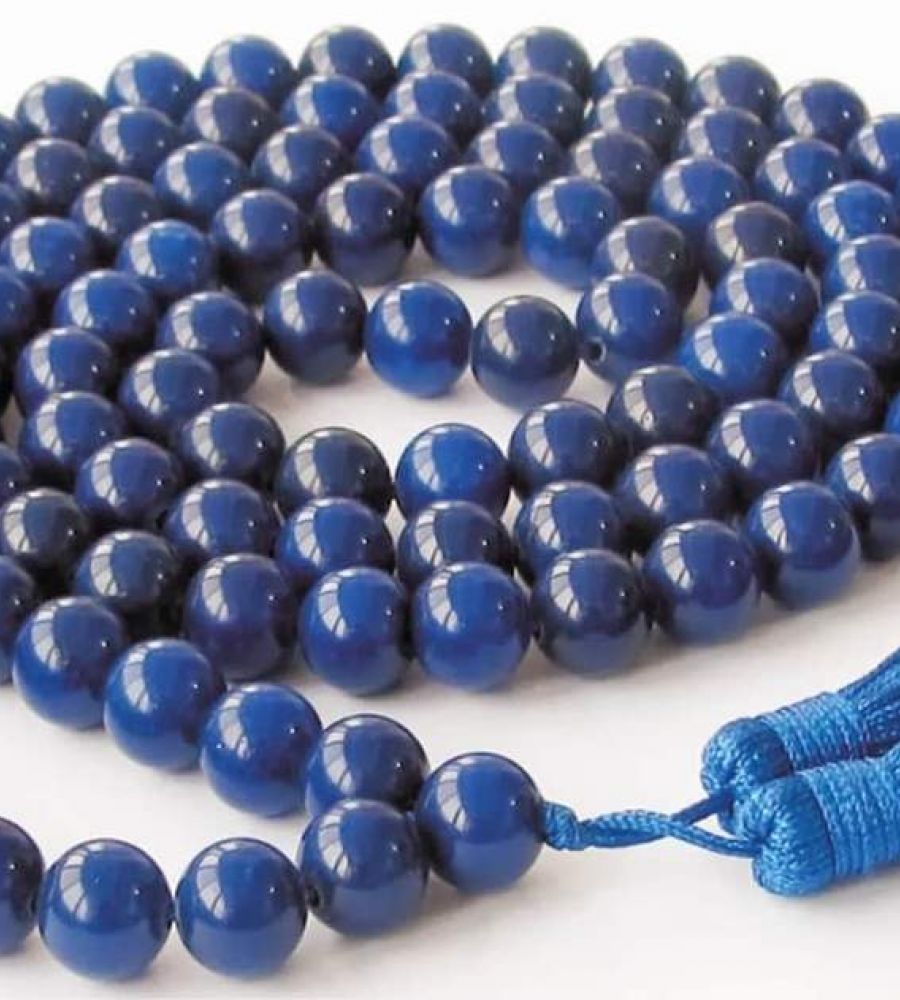 Blue agate Blue hakik mala